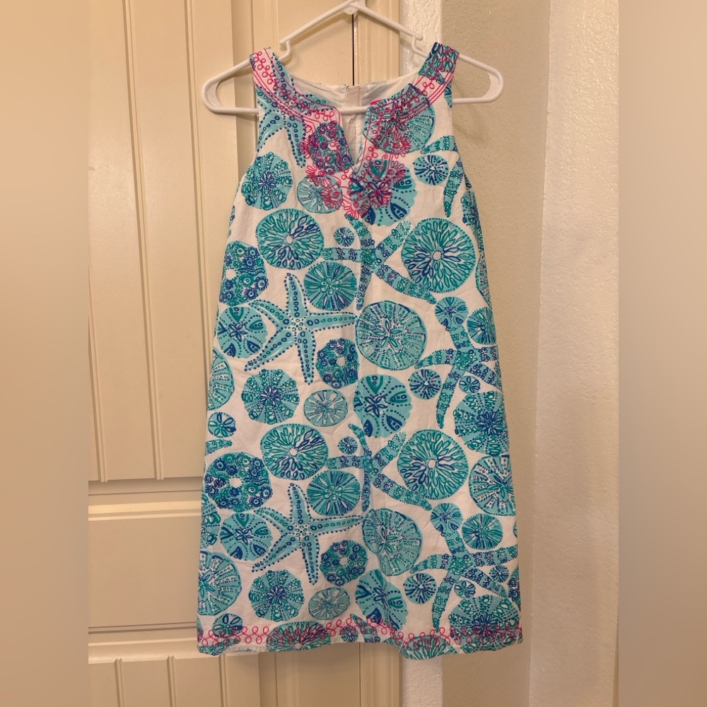 Lilly Pulitzer for Target Dress Girls XL 14 16 Starfish Shell Embroidered